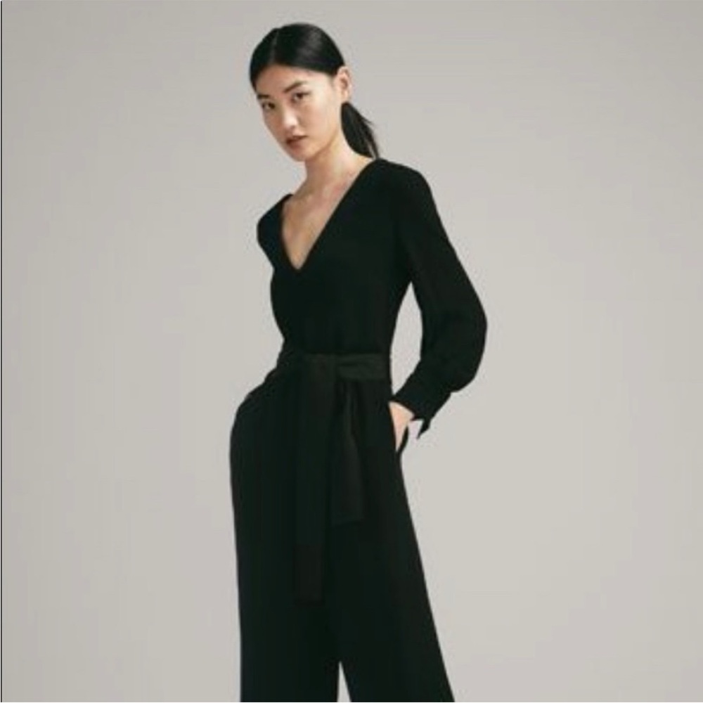 Massimo dutti black long sleeve, wide leg pantsuit NWT